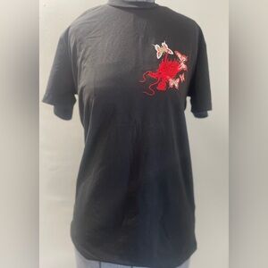 Shanbao Dragon in Flowers Embroidery T-Shirt